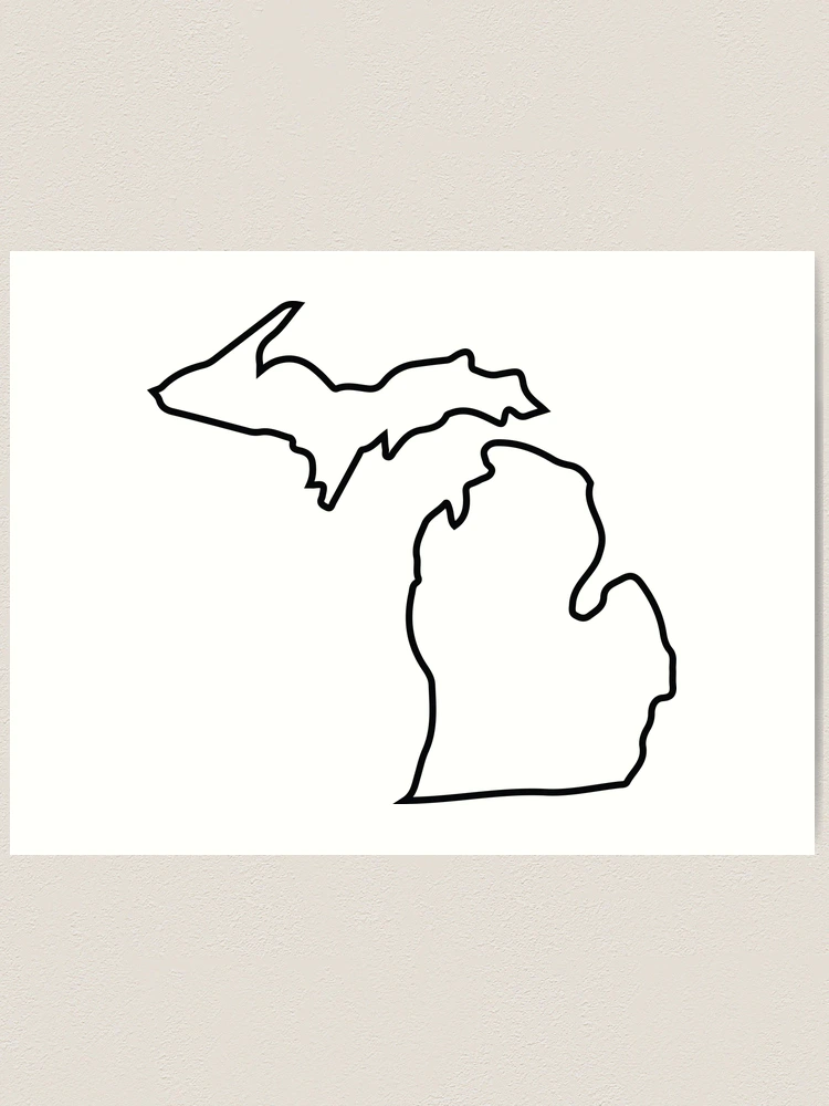 michigan-state-outline-art-print-for-sale-by-pepaanarb-redbubble