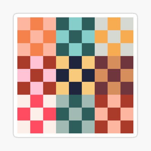 Checkered in colors Sticker
