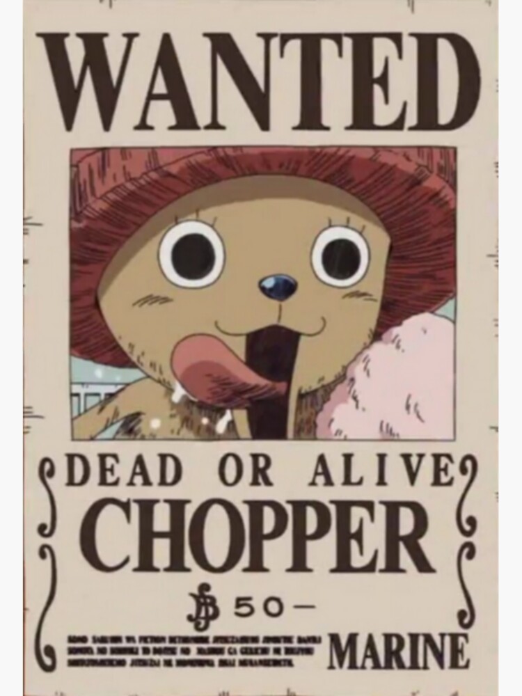 "Chopper wanted poster Classic" Sticker for Sale by DelfinPaucek