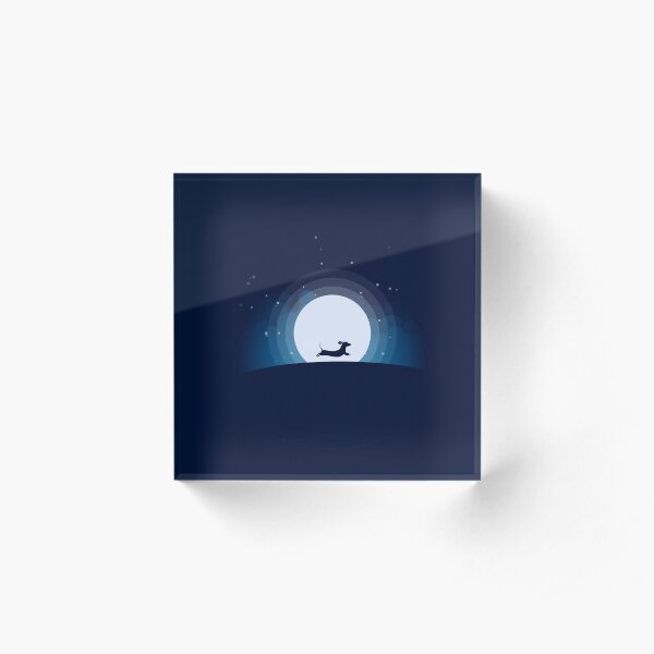 Doxie on the Moon Acrylic Block