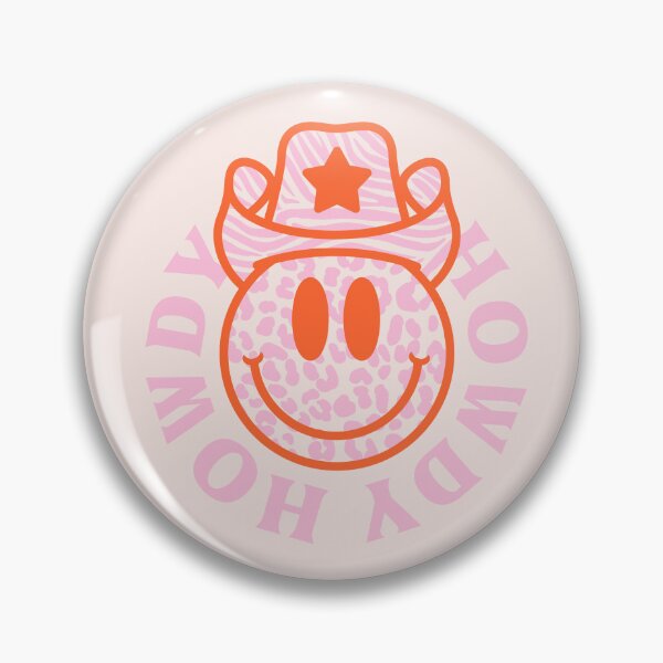 Item preview, HOWDY YALL | Preppy Aesthetic Smiley Face with Leopard Texture Zebra Cowboy Hat | Pastel Pink Red Orange White Background designed and sold by PEARROT.