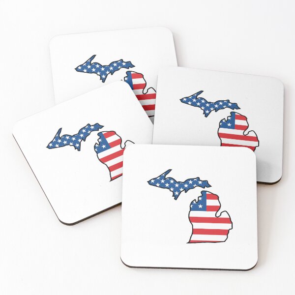 Item preview, Michigan state with US flag pattern designed and sold by PepaAnaRB.