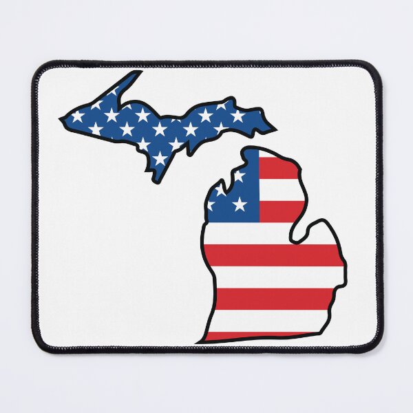 Item preview, Michigan state with US flag pattern designed and sold by PepaAnaRB.