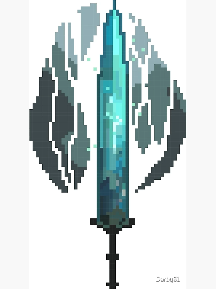 Pixel art mine craft warrior sword hearts Water Bottle by Grenar