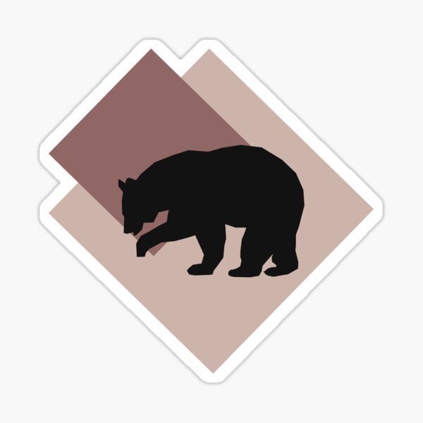"Grizzly bear silhouette" Sticker for Sale by OodraArt | Redbubble
