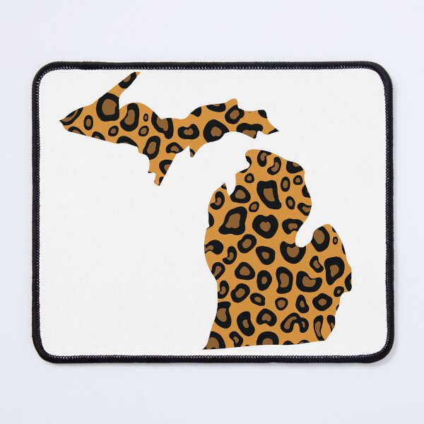Item preview, Michigan state shape with leopard pattern designed and sold by PepaAnaRB.