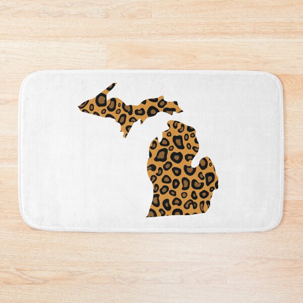 Item preview, Michigan state shape with leopard pattern designed and sold by PepaAnaRB.