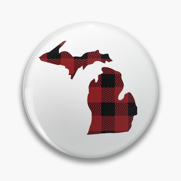 Item preview, Michigan state shape with buffalo plaid pattern  designed and sold by PepaAnaRB.