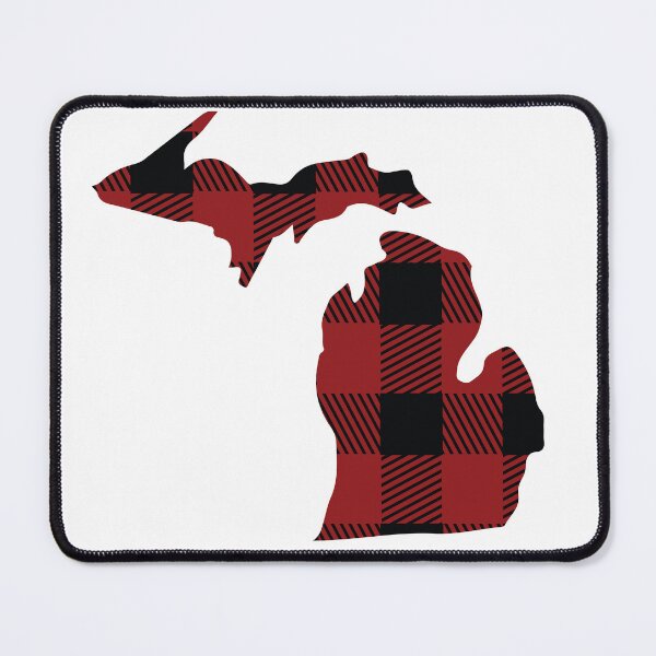 Item preview, Michigan state shape with buffalo plaid pattern designed and sold by PepaAnaRB.