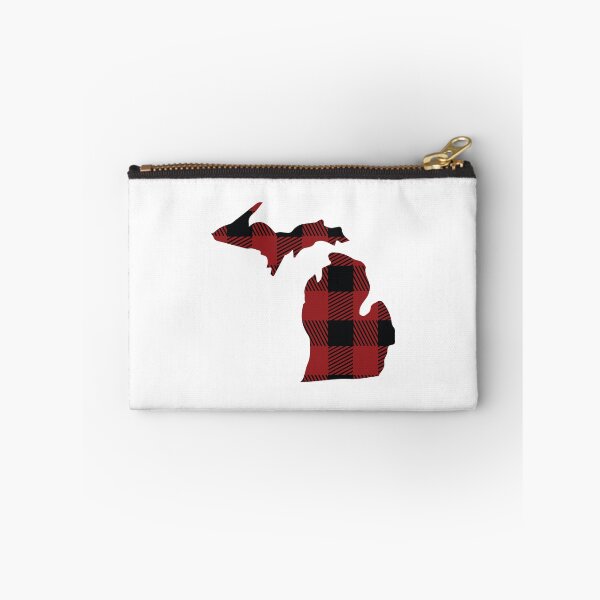 Item preview, Michigan state shape with buffalo plaid pattern  designed and sold by PepaAnaRB.