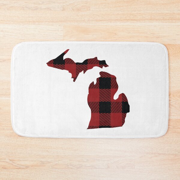 Item preview, Michigan state shape with buffalo plaid pattern  designed and sold by PepaAnaRB.