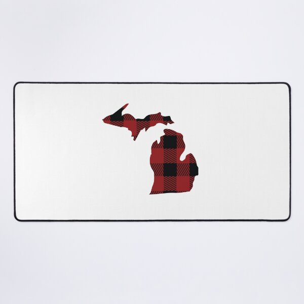 Item preview, Michigan state shape with buffalo plaid pattern designed and sold by PepaAnaRB.