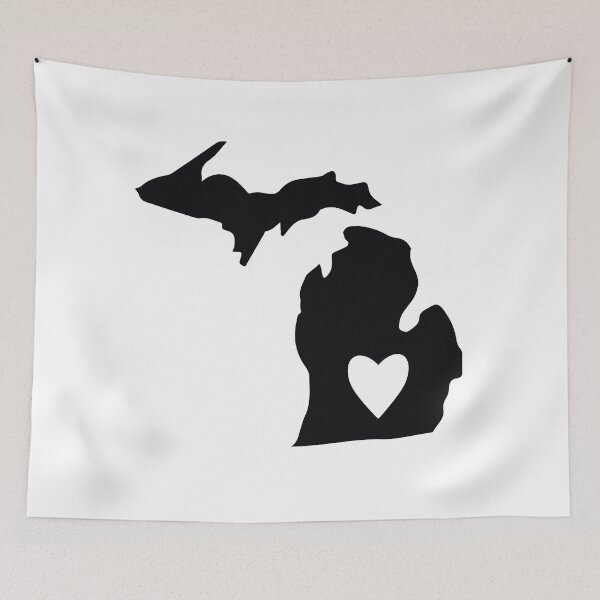 Item preview, Michigan state with heart shape designed and sold by PepaAnaRB.
