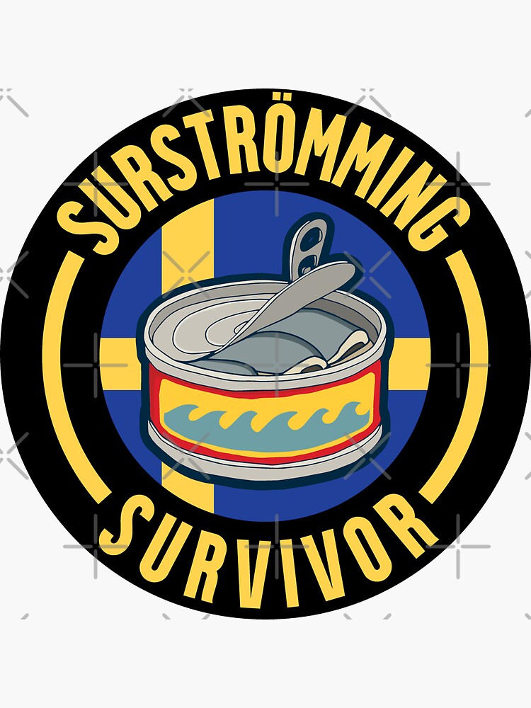 "Surstromming Challenge Survivor" Sticker for Sale by tldeutsch Redbubble