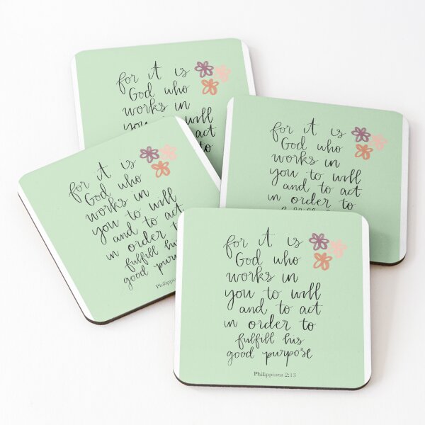 Item preview, For it is God who works in you | Christian Art | Scripture designed and sold by BiancasDesignCo.