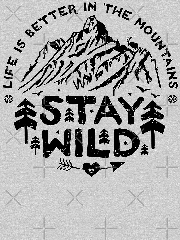 Thumbnail 3 of 3, Relaxed Fit T-Shirt, Stay Wild black designed and sold by posay.