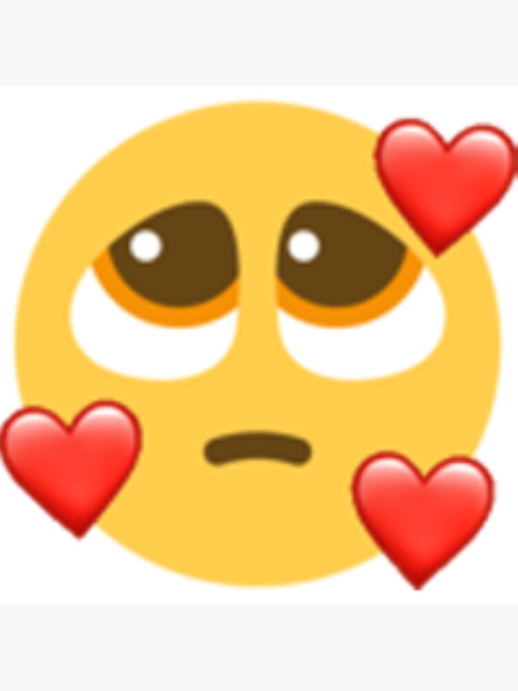 "Puppy Eyes Emoji with Hearts" Poster for Sale by JimmyDean007 Redbubble
