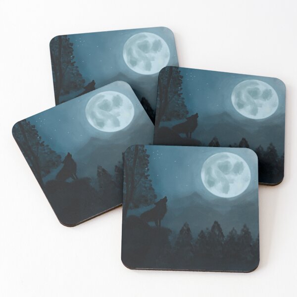 Item preview, Wolf Howling at the Moon  designed and sold by Happyhails-art.