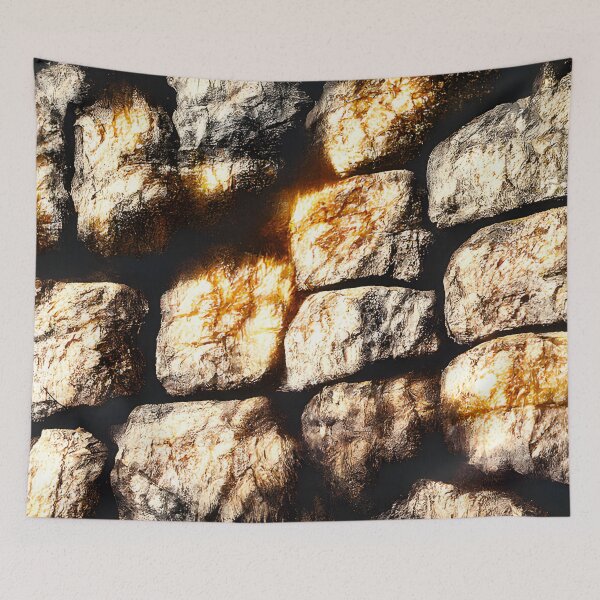 Item preview, Golden stone wall designed and sold by fizzribbit.