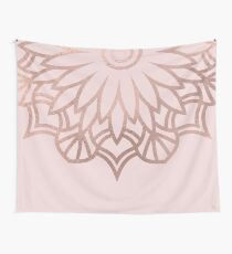 Floral rose gold mandala Wall Tapestry