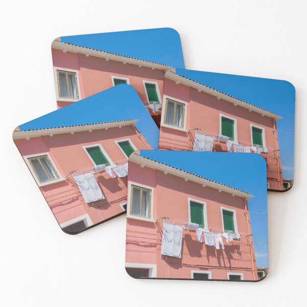 Item preview, Pink Burano House with Laundry Line designed and sold by PaulinaS.