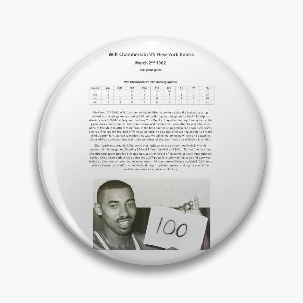 Item preview, Wilt Chamberlain 100-Point Game VS New York Knicks. designed and sold by gogodesignstore.