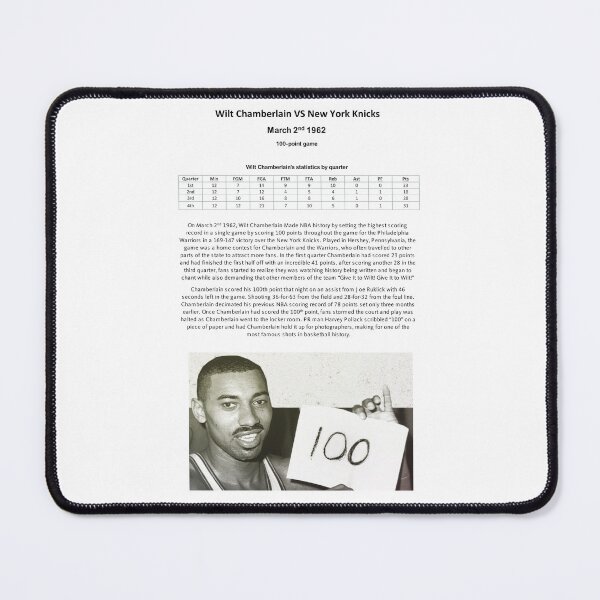 Item preview, Wilt Chamberlain 100-Point Game VS New York Knicks. designed and sold by gogodesignstore.