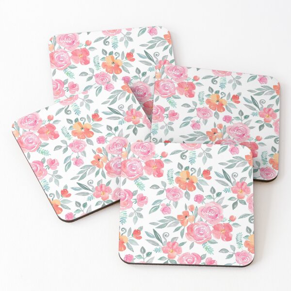 Item preview, Amelia Floral in Pink and Peach Watercolor designed and sold by micklyn.