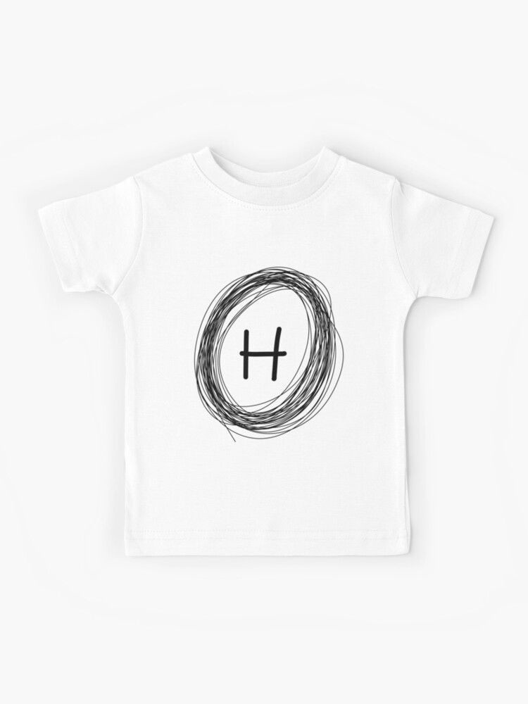 H circle framed monogram initial | Kids T-Shirt