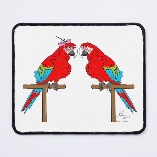 Item preview, Crazy Bird Man with Green Wing Macaws designed and sold by Laughing Parrot Studio.