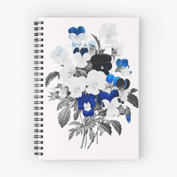 Item preview, Pansy Bouquet Flowers, Alternative Illustration - Blue and Grey Rose designed and sold by DaphneKstudio .
