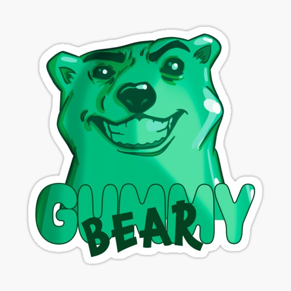 Gummy Thicc Green Gummy Bear With Big Butt' Sticker