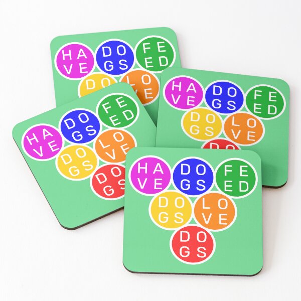 Item preview, Have dogs, feed dogs, love dogs - Upside down circles Pyramid - Basic colors rainbow  - Violet to red designed and sold by RainbowWordLand.