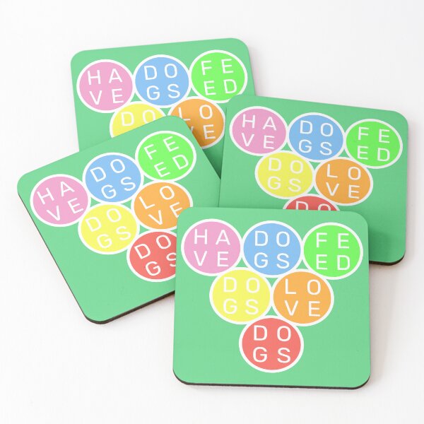 Item preview,  Have dogs, feed dogs, love dogs - Upside down circles Pyramid - Pastel colors rainbow - Violet to red designed and sold by RainbowWordLand.