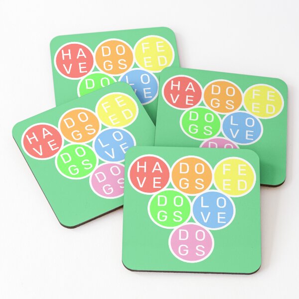 Item preview, Have dogs, feed dogs, love dogs - Upside down circles Pyramid - Pastel colors rainbow designed and sold by RainbowWordLand.