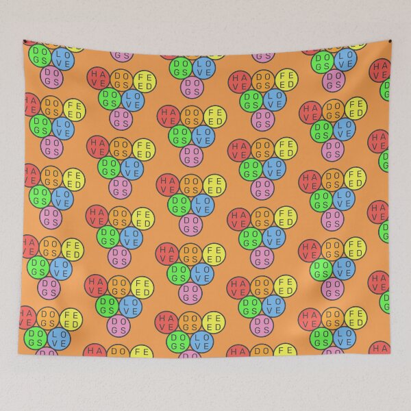 Item preview, Have dogs, feed dogs, love dogs - Upside down circles Pyramid - Pastel colors rainbow - Dark text designed and sold by RainbowWordLand.