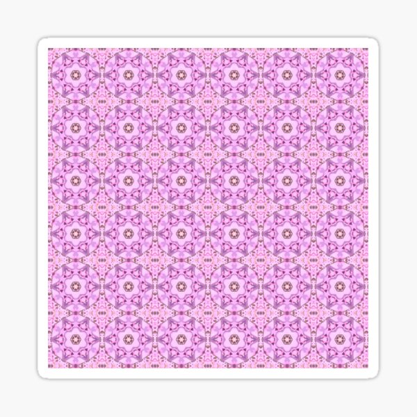 DOILY FLUTTERING ON FLOWERS  MODERN PRINT for the bold in purple pinks orange 2022 Sticker