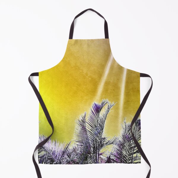 Item preview, Tropical Vibes Palm Fronds Silhouette and Grungy Dark Yellow Background designed and sold by Beachy.