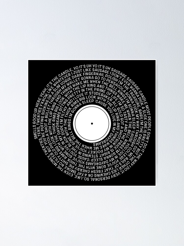 Lyric of Glass Animals - Take a Slice 2016, Vinyl shape lyric Lyric of Glass Animals - Take a Slice 2016, Vinyl shape lyric