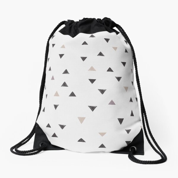 DOWN UP / scandi white / warm grey / flax / lavender Drawstring Bag