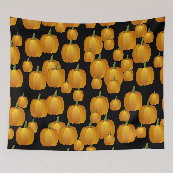 Item preview, Ornamental  Patterned Yellow Orange Pumpkins on Black Background  designed and sold by IraNiva.