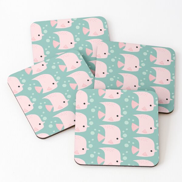 Item preview, Under the Sea Pink Tropical Fish on Blue designed and sold by Heather Rosas.