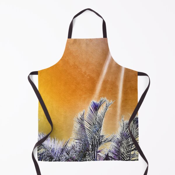 Item preview, Tropical Vibes Palm Fronds Silhouette and Grungy Amber Yellow Background designed and sold by Beachy.