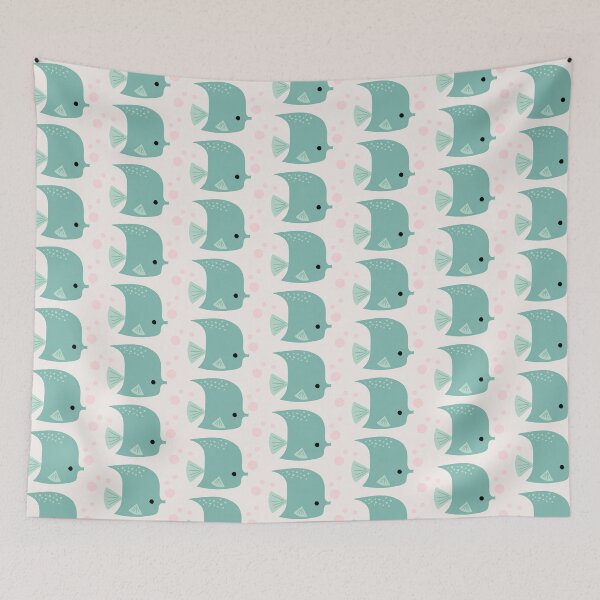 Item preview, Under the Sea Blue Tropical Fish on White designed and sold by Heather Rosas.
