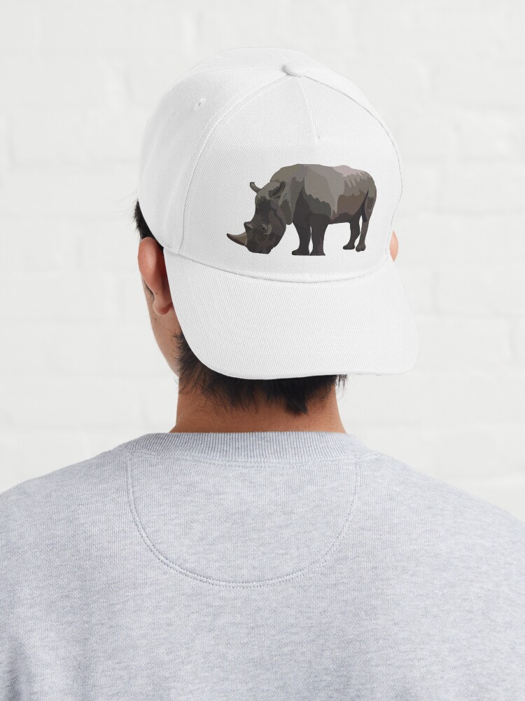 W is for White Rhino White Rhinoceros – African Rhino Wildlife Art Cap