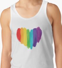 LGBTQ Aquarell Liebe Herz Tanktop für Männer