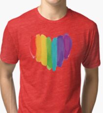 LGBTQ Watercolor Love Heart Tri-blend T-Shirt