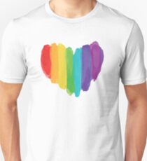 LGBTQ Watercolor Love Heart Unisex T-Shirt