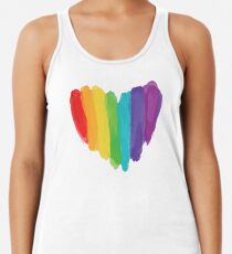 LGBTQ Watercolor Love Heart Racerback Tank Top