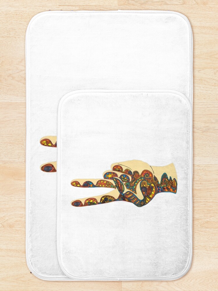 Alternate view of Orange and Teal VSCO Peace Hands Bath Mat